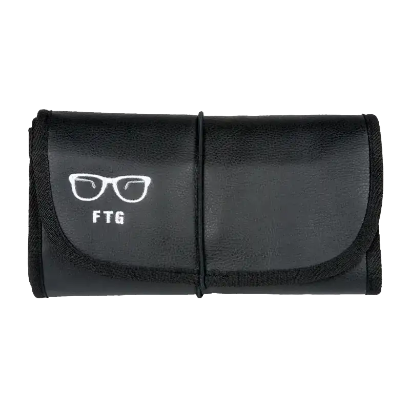 FTG The CEO large glasses travel organizer closed roll pouch designed for up to seven frames