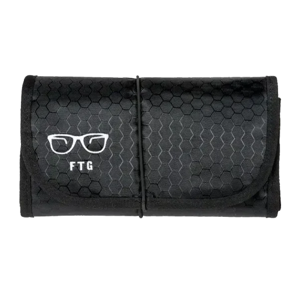 FTG Jetsetter black ripstop nylon glasses travel organizer closed roll pouch